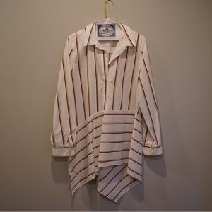 Lafayette 148 New York, Medium, Cream/ Beige stripe
